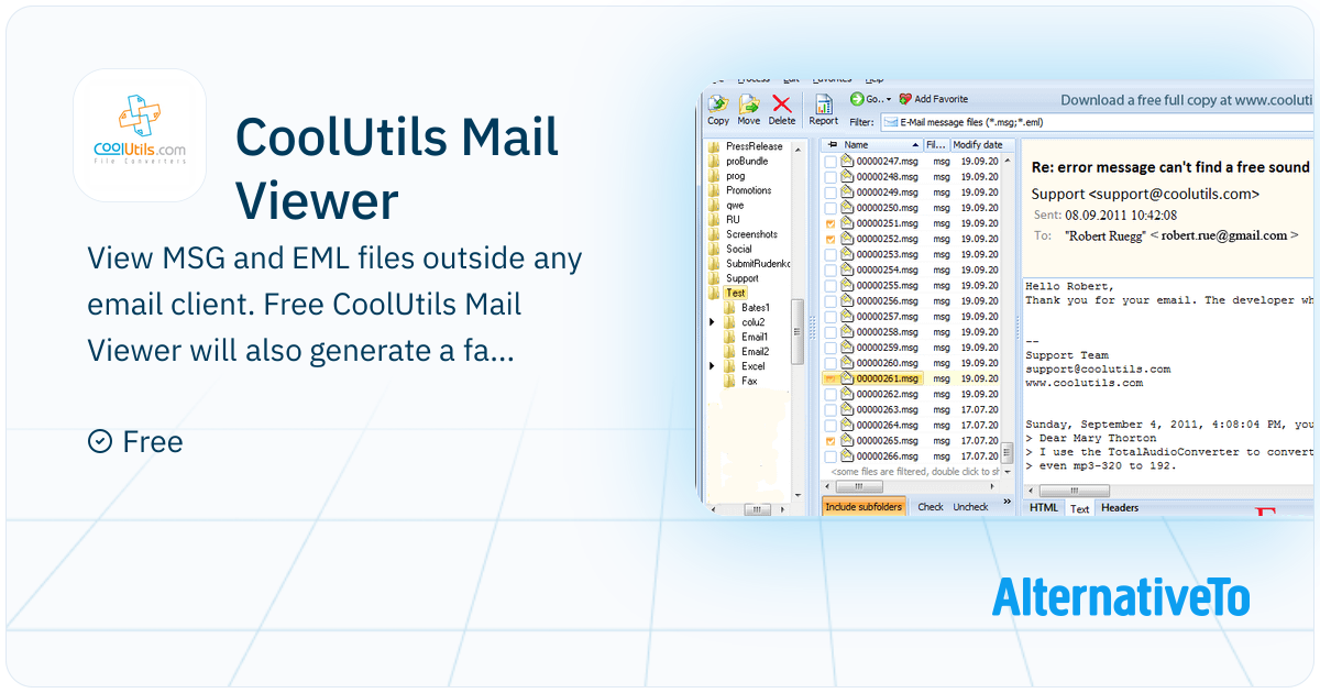 CoolUtils Mail Viewer: Read eml and msg mime text file downloaded ...