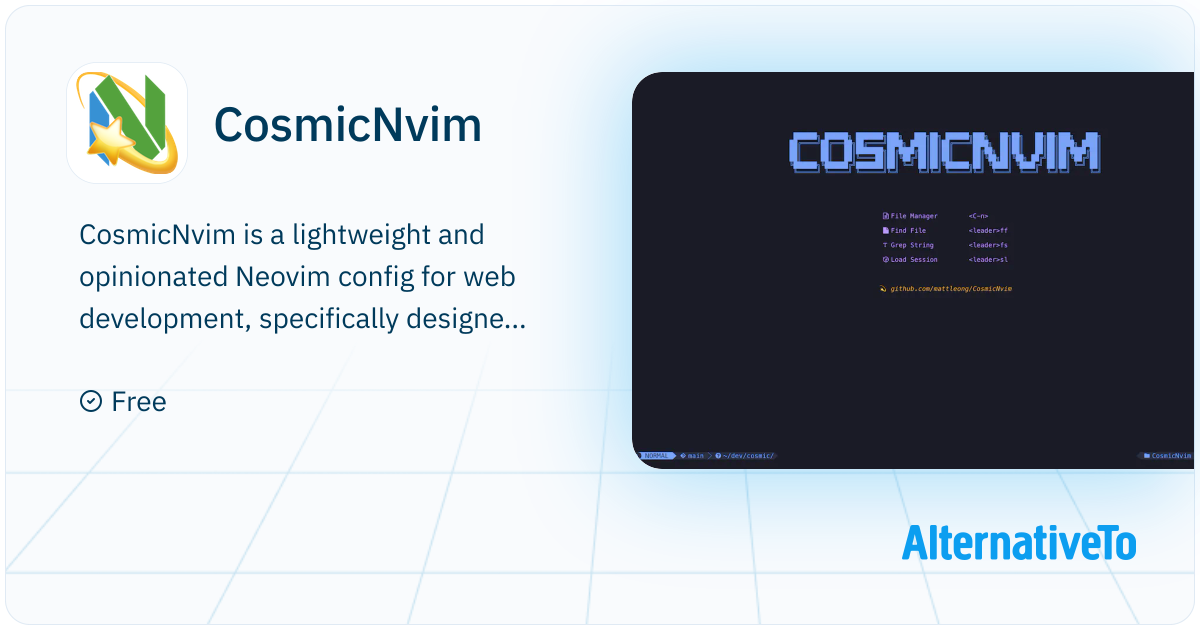 CosmicNvim: Lightweight and opinionated Neovim config for web ...