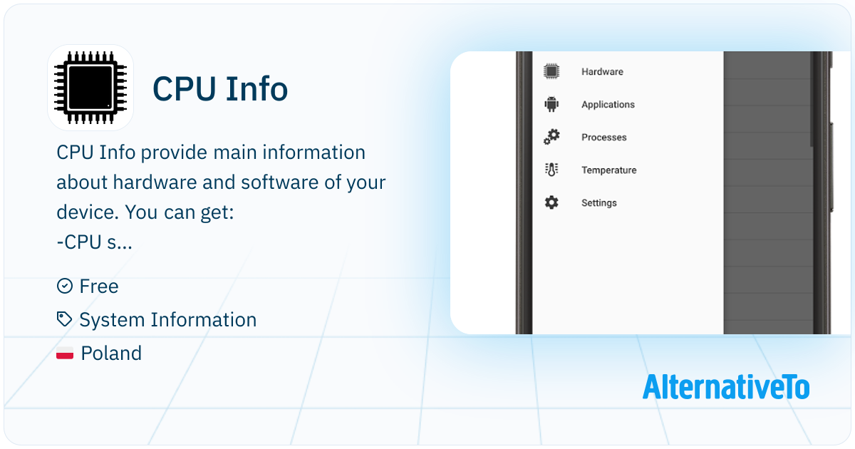 CPU Info: Provide main information about hardware | AlternativeTo