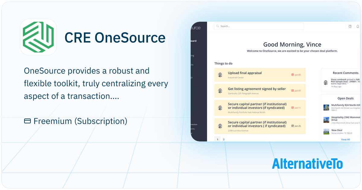 Local One Cre Program CRE OneSource: Comprehensive real estate deal management software ...
