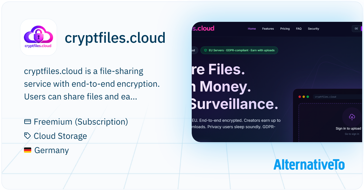 Crypt File Code cryptfiles.cloud: File-sharing service with end-to-end encryption ...