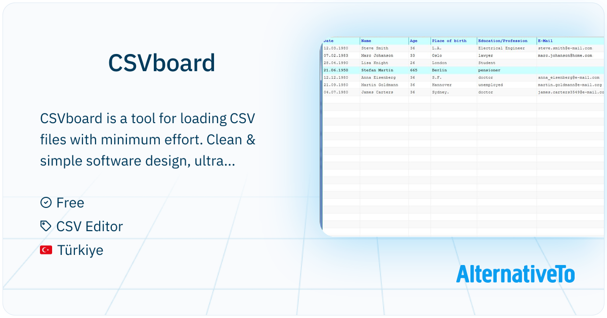 CSVboard: Application for viewing, sorting and finding data from a csv ...