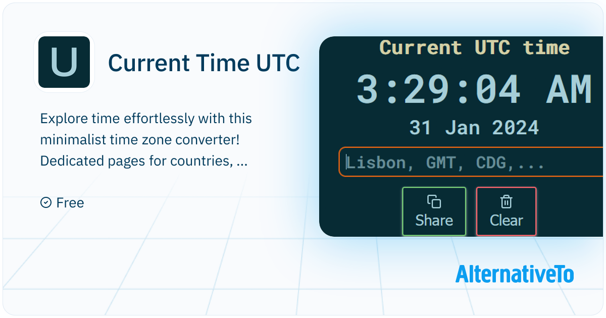 Current Time UTC: A minimalist time zone converter that let's users ...