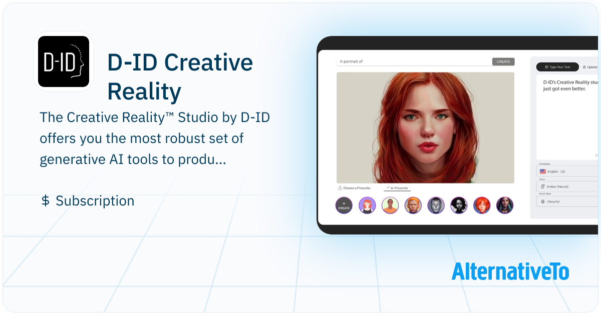 D-ID Creative Reality: The D-ID offers you the most robust generative ...
