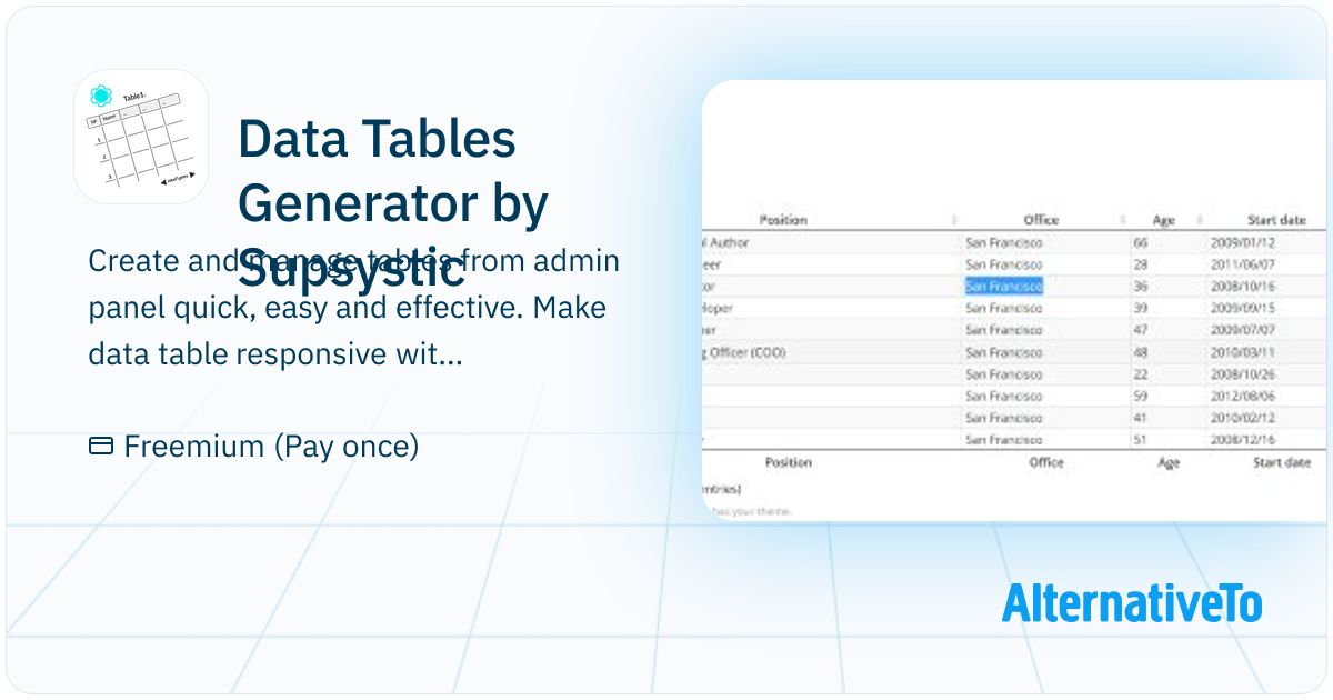 Data Tables Generator by Supsystic: Create and manage tables from admin ...