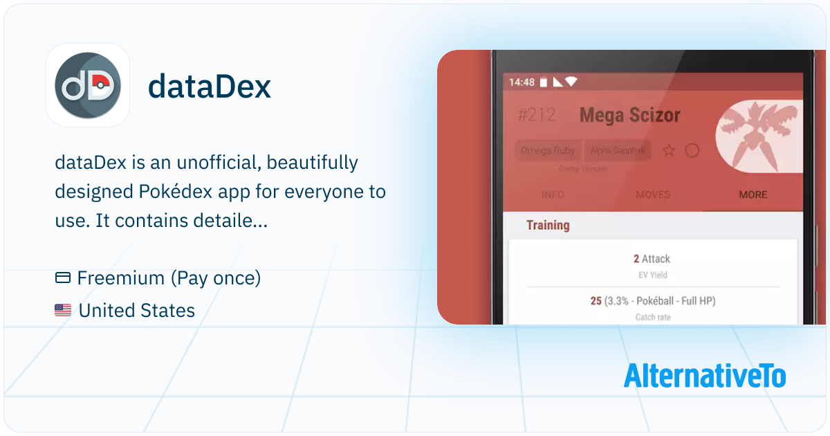 dataDex: A truly beautifully designed Pokédex | AlternativeTo