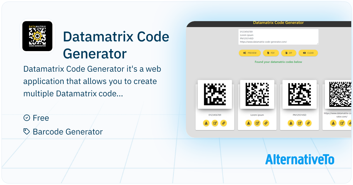 Datamatrix Code Generator: Allows you to create multiple Datamatrix ...