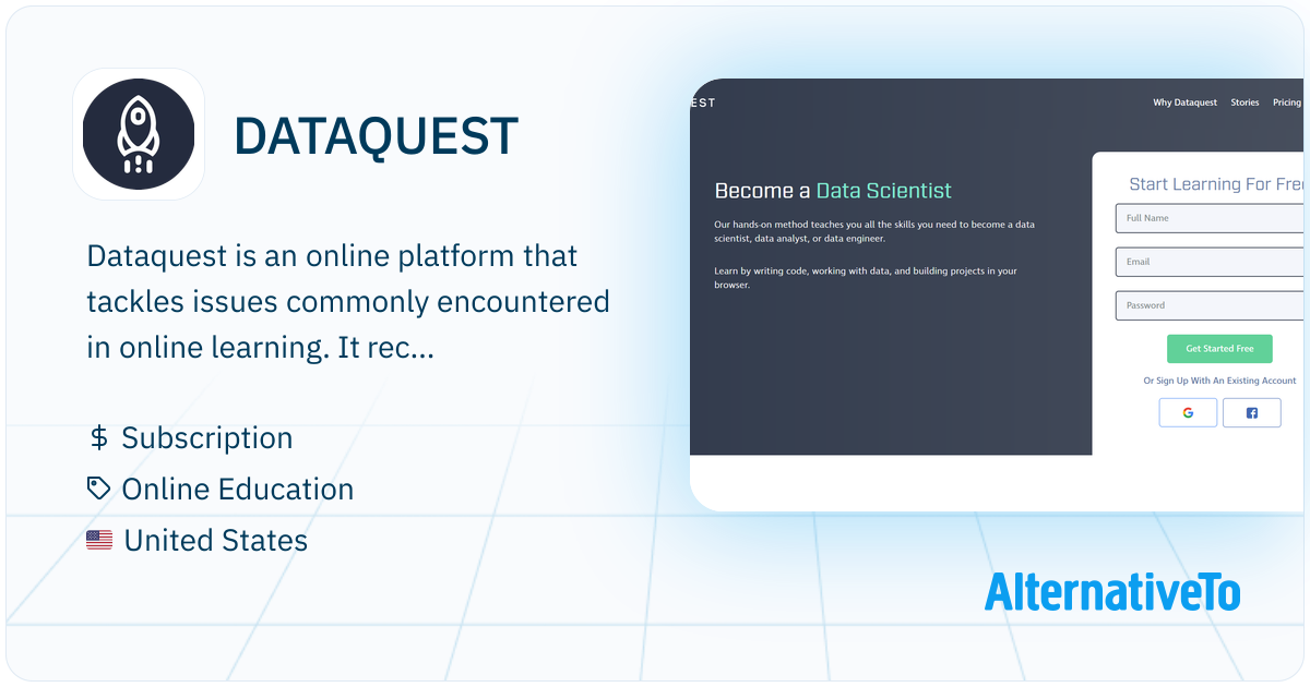 DATAQUEST: Hands-on platform for data roles, real data projects in ...