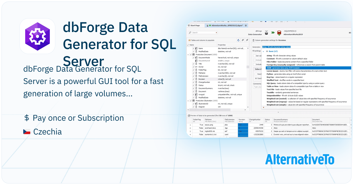 dbForge Data Generator for SQL Server: GUI tool for the fast generation ...