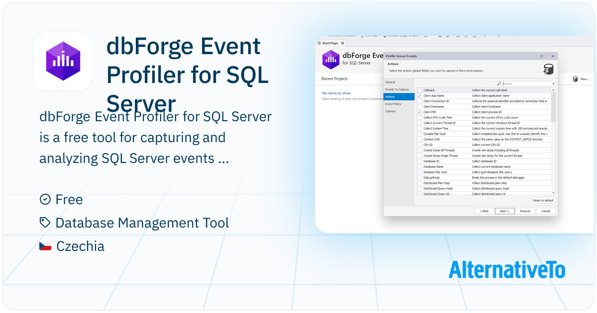 dbForge Event Profiler for SQL Server: Free tool for capturing and ...