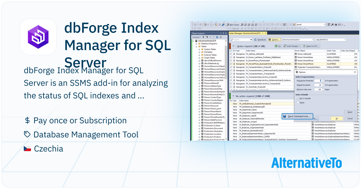dbForge Index Manager for SQL Server: SSMS add-in for analyzing the ...