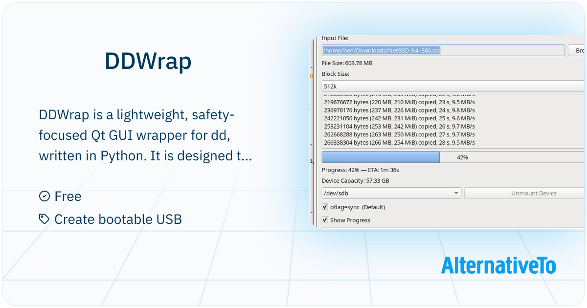 DDWrap: Provides a graphical interface around dd, written in Python and ...