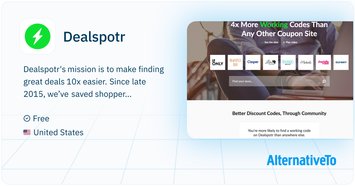 Dealspotr: Is like Wikipedia for deals. We have 4x more working promo ...