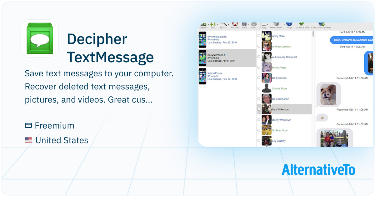 Decipher TextMessage: Save text messages to your computer | AlternativeTo