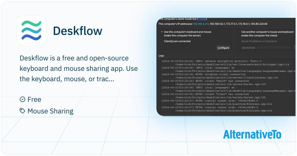 Deskflow: A free and open-source keyboard and mouse sharing app to ...
