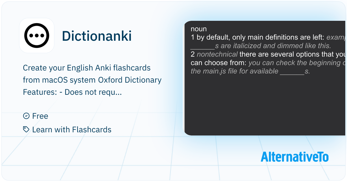 Dictionanki: Create English Anki flashcards from macOS system Oxford ...