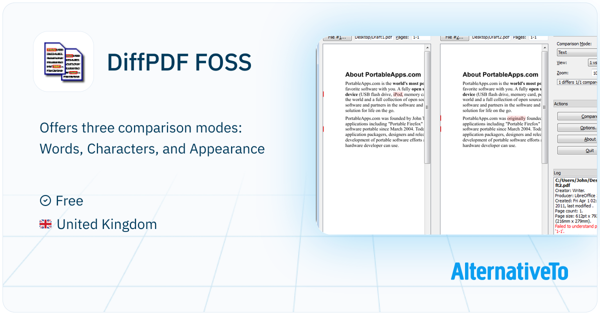 Diffpdf Download DiffPDF FOSS: Now also called DiffPDF-FOSS, DiffPDF was free and open ...