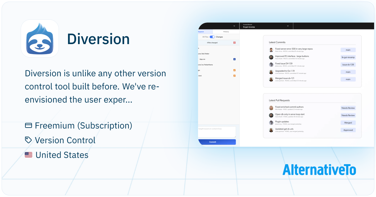 Diversion: Modern version control powered by the cloud | AlternativeTo