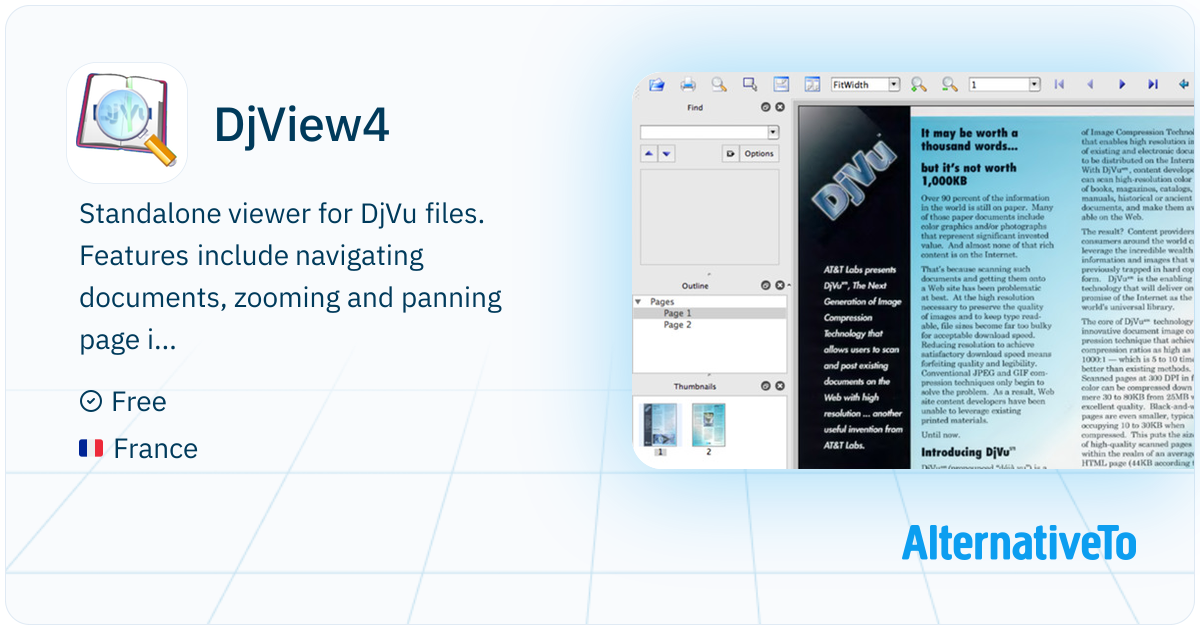 DjView4: Standalone viewer for DjVu files | AlternativeTo