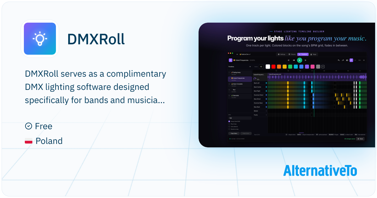 Conttroller Timeline DMXRoll: Beat-synced DMX lighting control for live shows | AlternativeTo