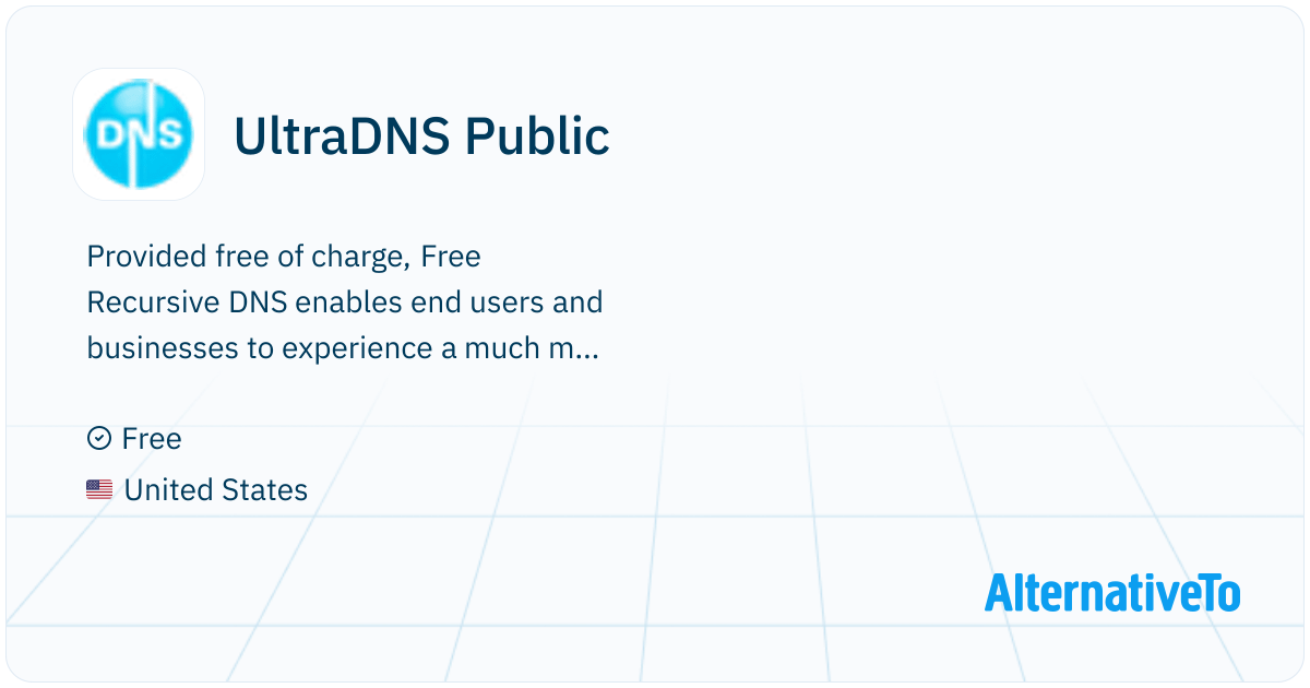 UltraDNS Public: Provided free of charge, Free Recursive DNS enables ...