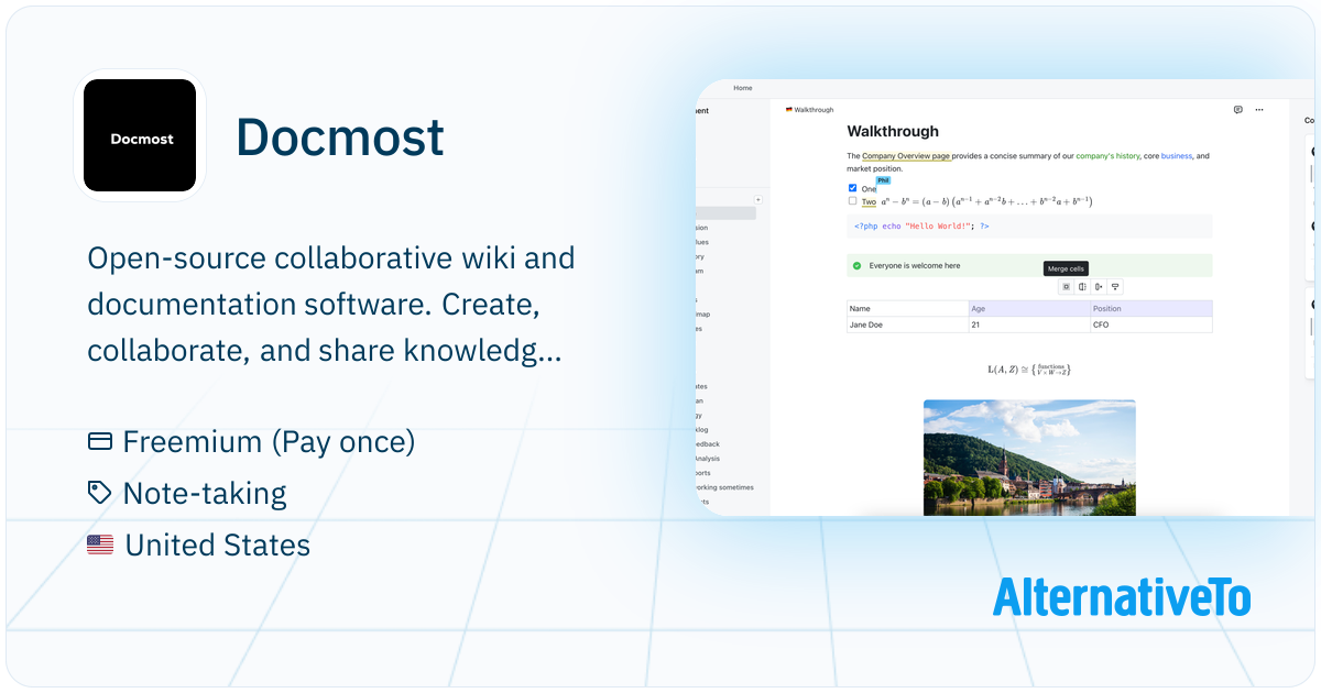 Docmost: Open-source wiki with real-time editing, spaces, groups, and ...