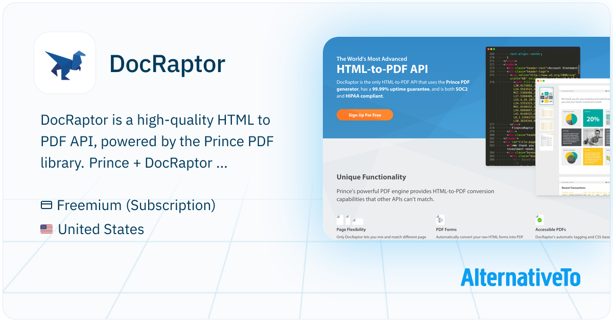 DocRaptor: High-quality HTML to PDF API, powered by the Prince PDF ...