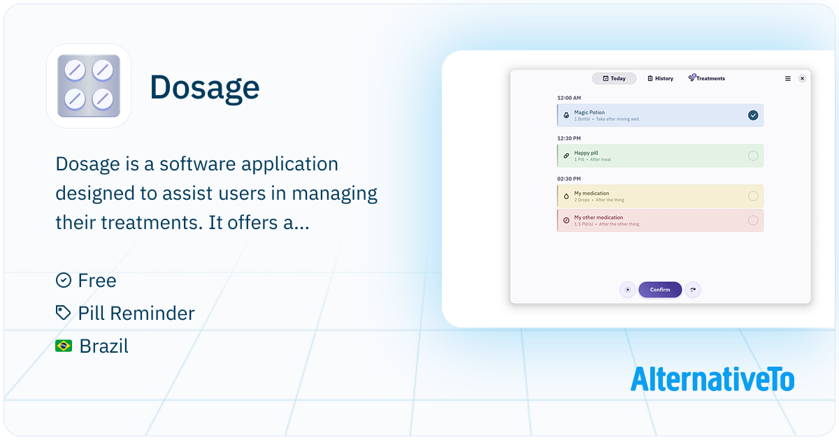 Dosage: Medication tracker for Linux | AlternativeTo