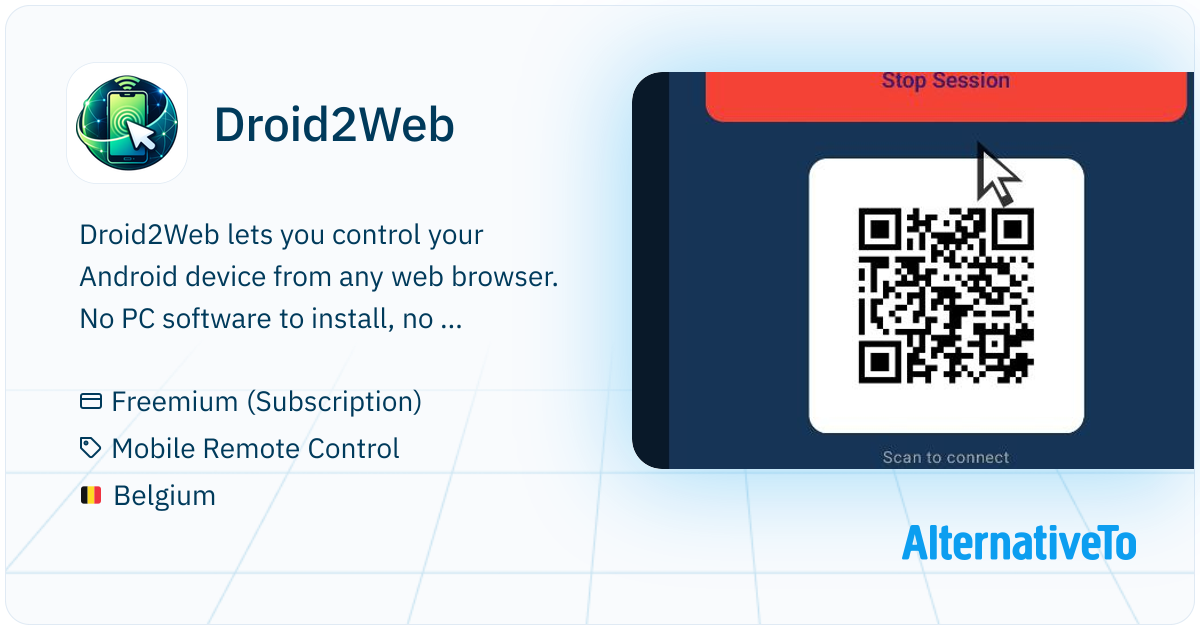 Droid2Web: Web-based remote control for Android. Touchpad, keyboard ...
