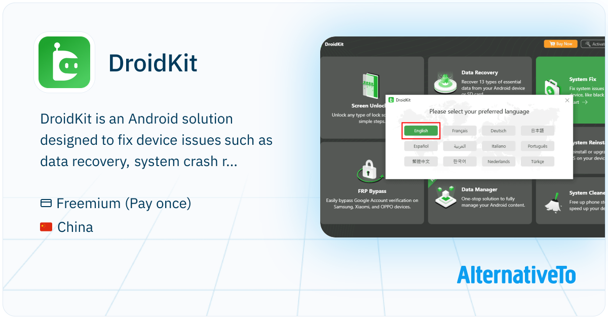 DroidKit: Data recovery, lock removal, system repair, OS upgrade ...