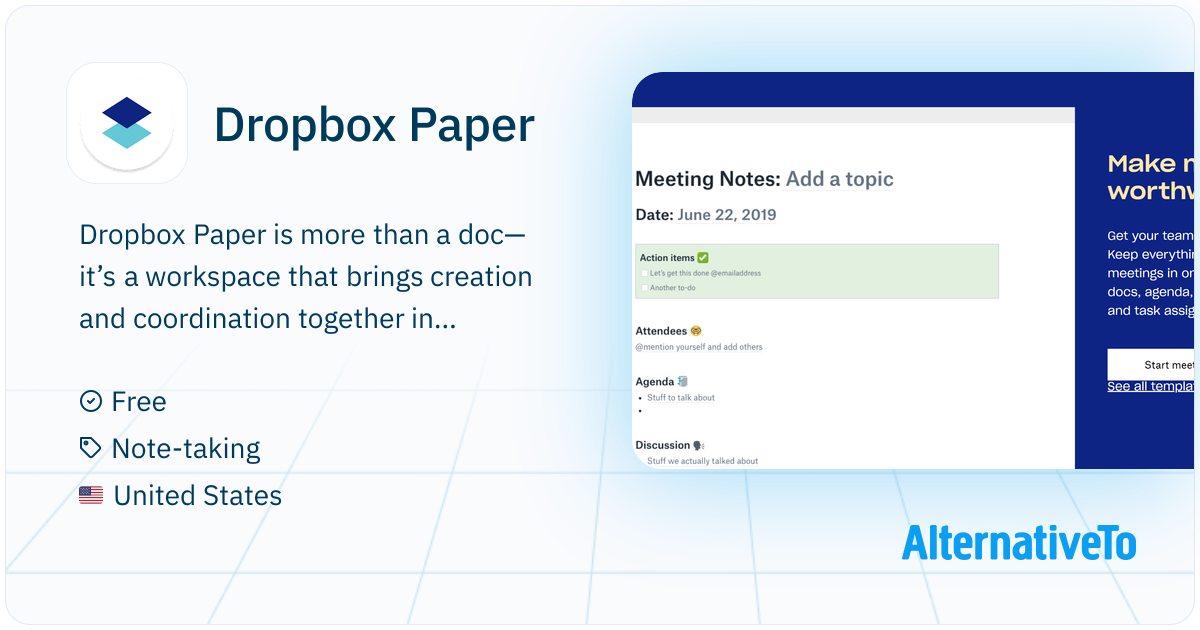 Dropbox Paper: Is more than a doc—it’s a workspace | AlternativeTo