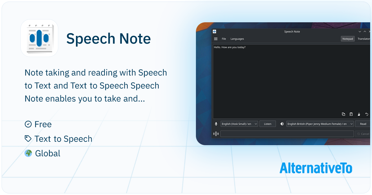 Speech Note: Note taking and reading with Speech to Text and Text to ...