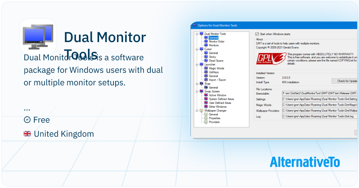 Dual Monitor Tools: Software package for Windows users with dual or ...
