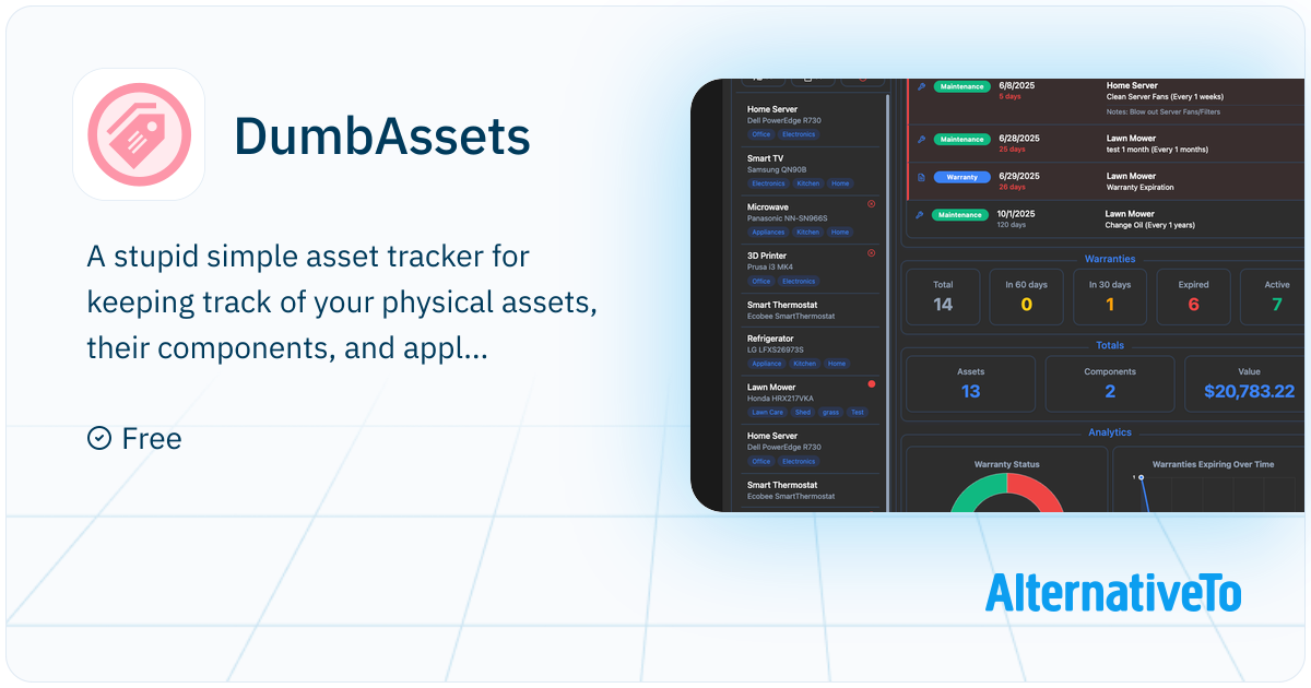 DumbAssets: A stupid simple asset tracker for keeping track | AlternativeTo