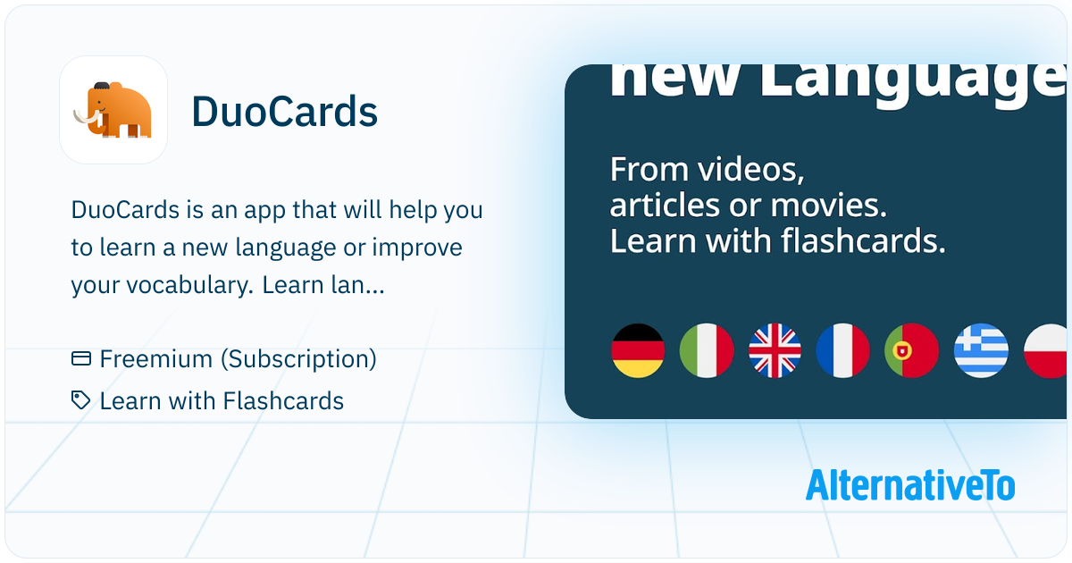 DuoCards: Learn languages effortlessly with flashcards | AlternativeTo