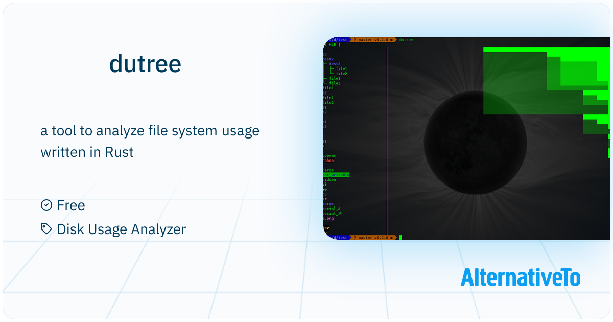dutree: A tool to analyze file system usage written in Rust | AlternativeTo