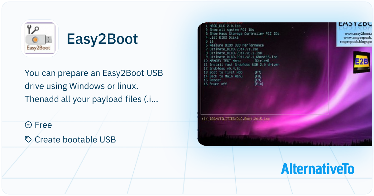 Boot2usb Easy2Boot: Flexible and configurable USB drive multiboot solution which ...