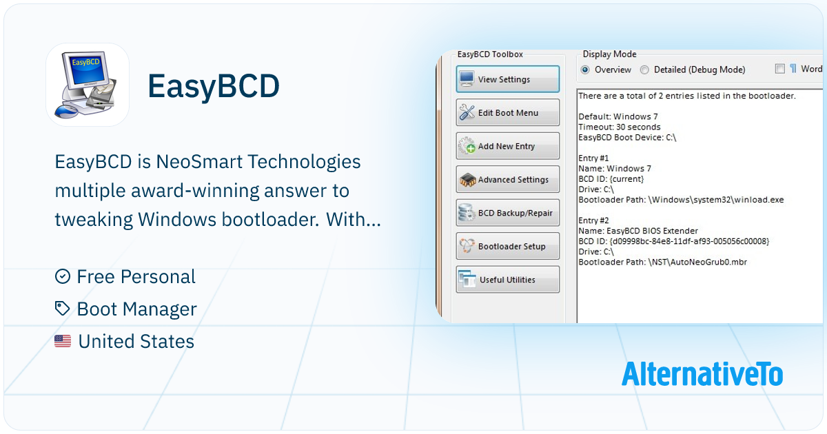EasyBCD: Boot utility to easily tweak your Windows boot configuration ...