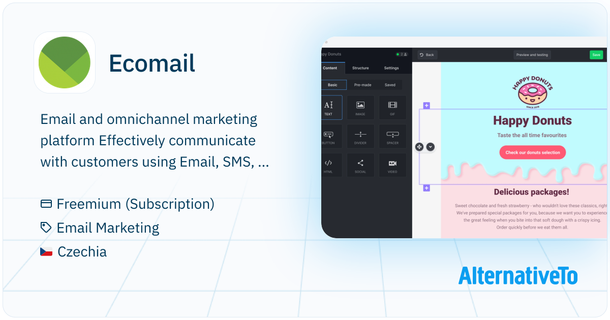 Ecomail Ecomail: Email and omnichannel marketing platform | AlternativeTo