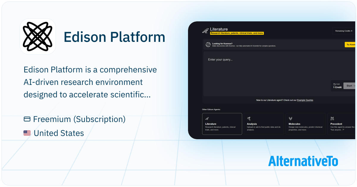 Edison Platform: AI-powered research and analysis hub that helps users ...
