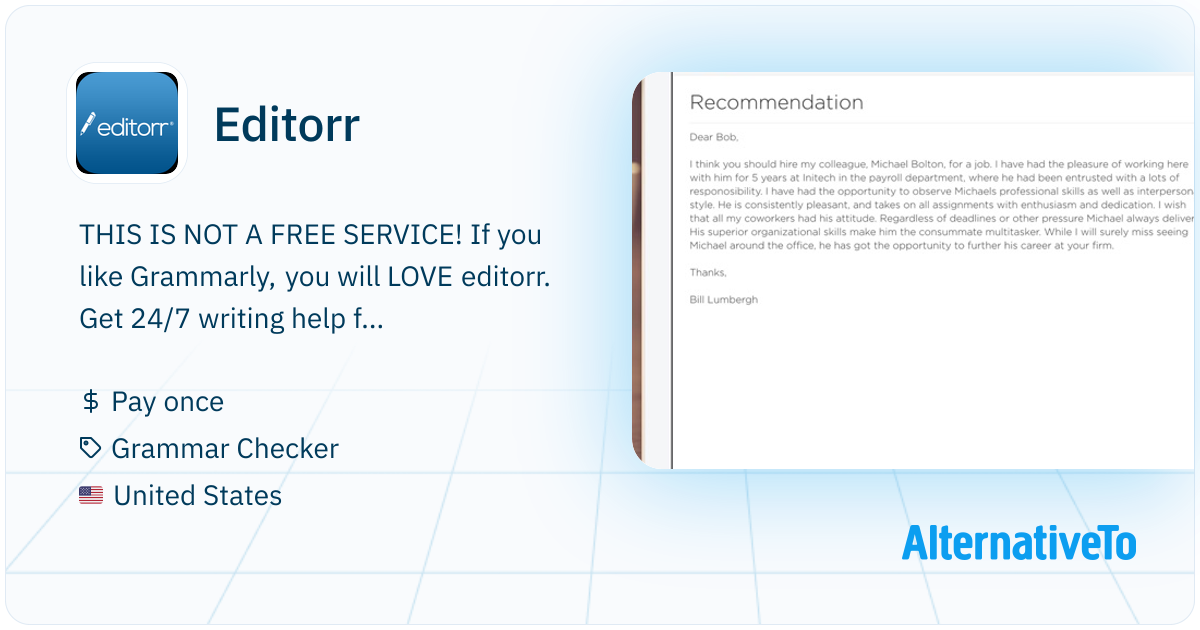 Editorr: Uses real human beings to proofread and edit your written ...
