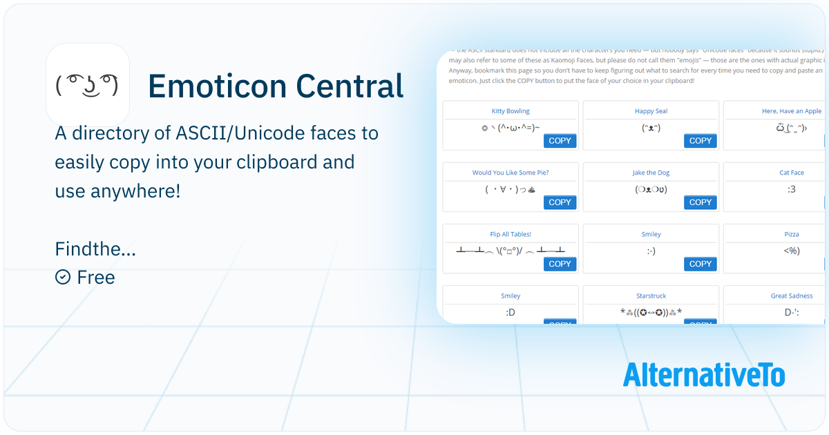 Emoticon Central: A directory of ASCII/Unicode faces to easily copy ...