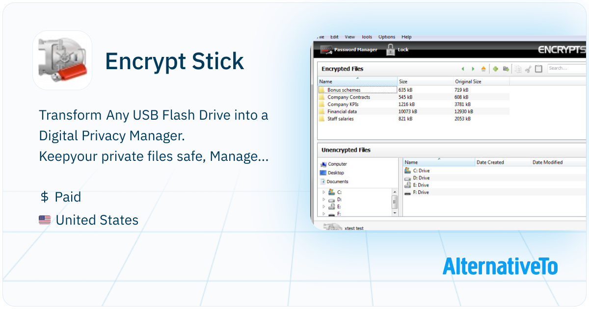 Encrypt Stick: Transform Any USB Flash Drive into a Digital | AlternativeTo