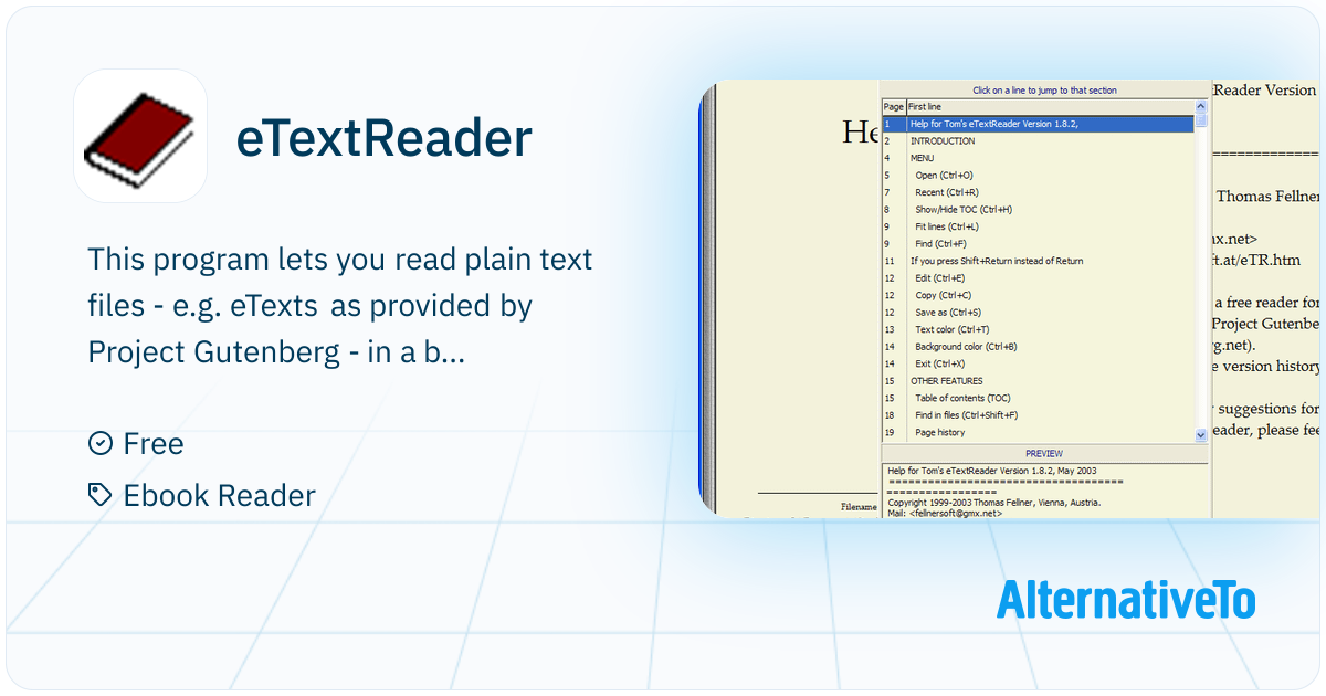 eTextReader: This program lets you read plain text files - e.g ...