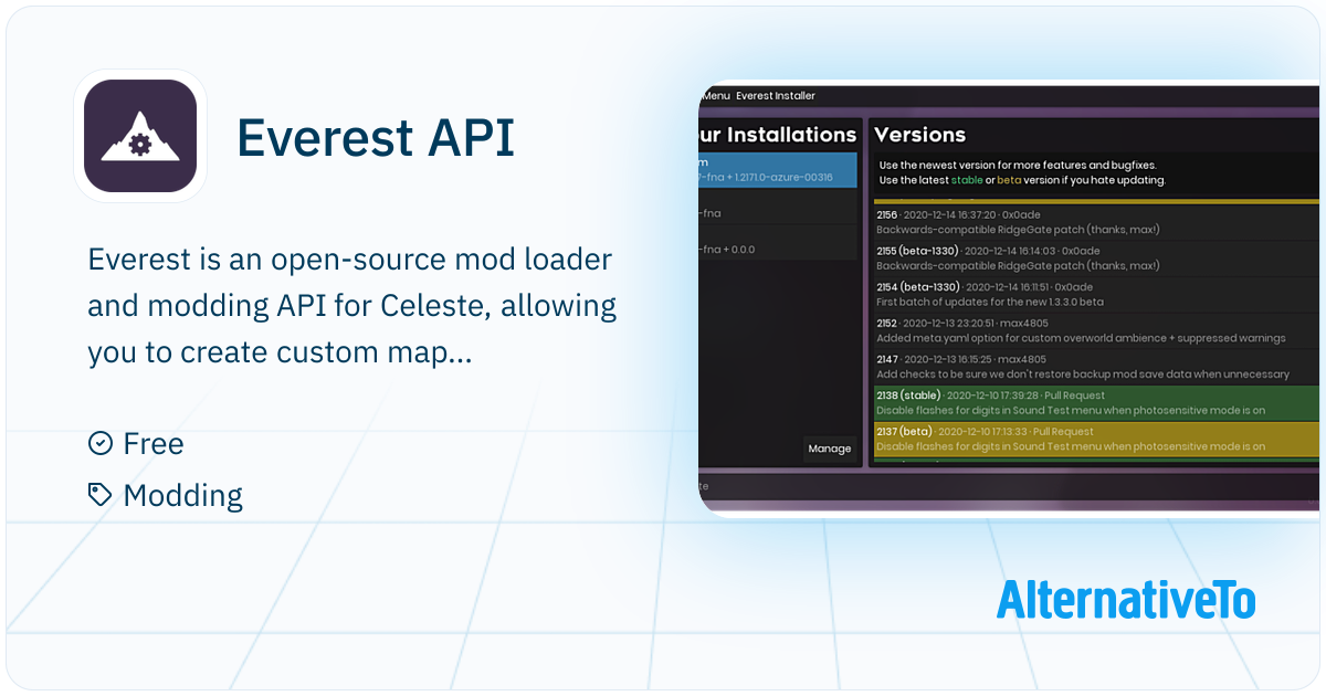Everest API: Everest is an open-source mod loader and modding API for ...