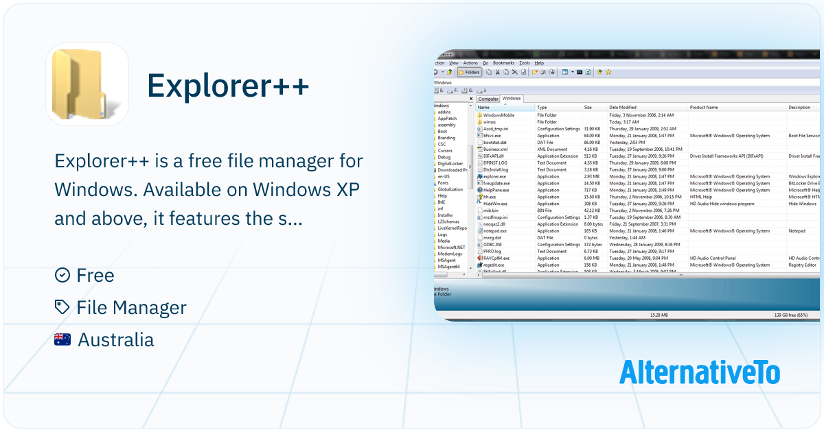 Explorer++: Free file manager for Windows | AlternativeTo