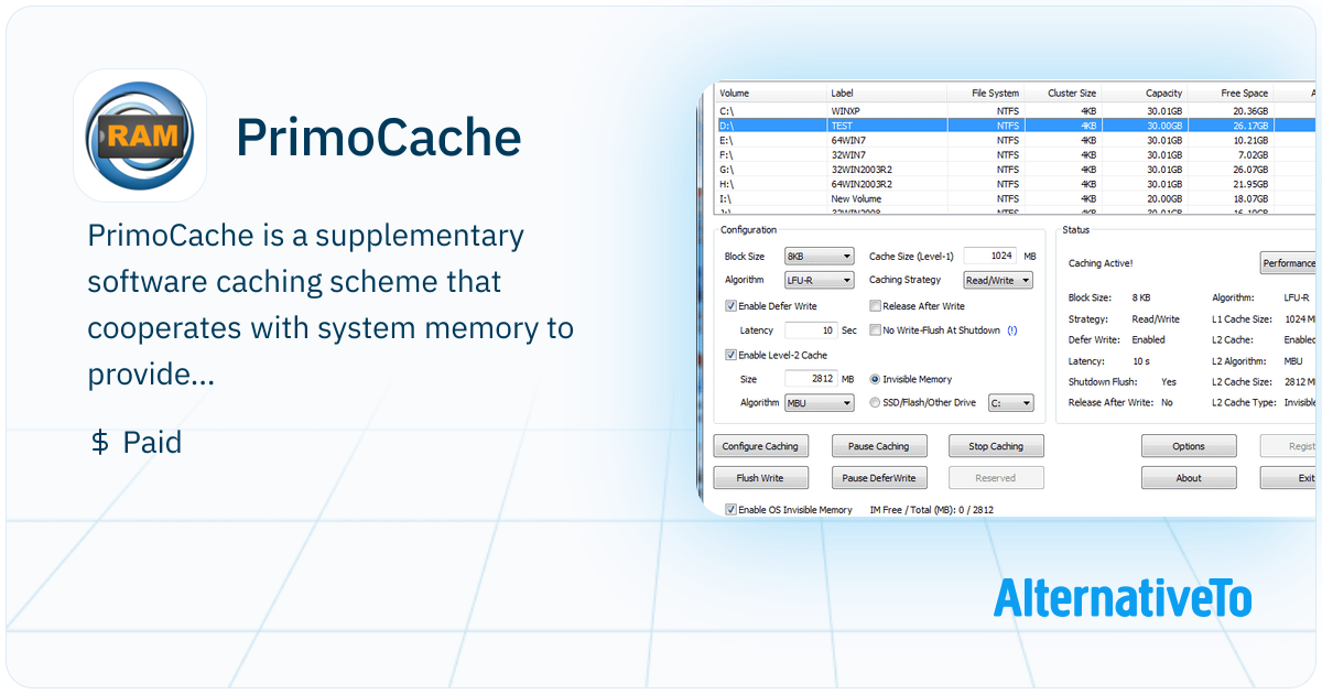 PrimoCache: Supplementary software caching | AlternativeTo