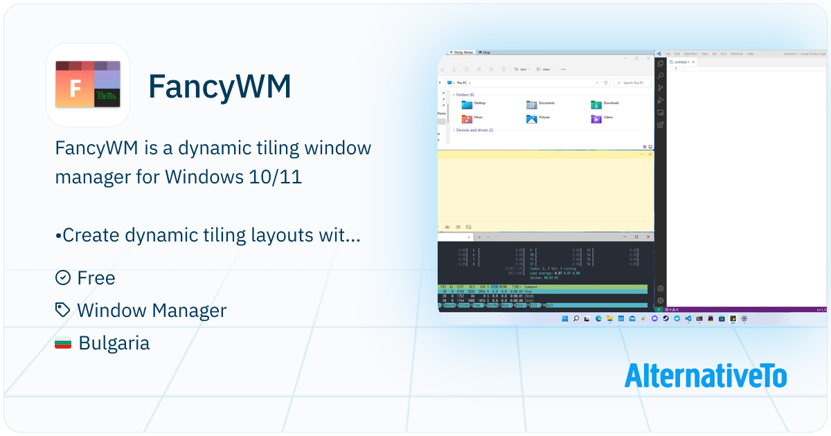 Tinywm FancyWM: Dynamic tiling window manager for Microsoft Windows ...