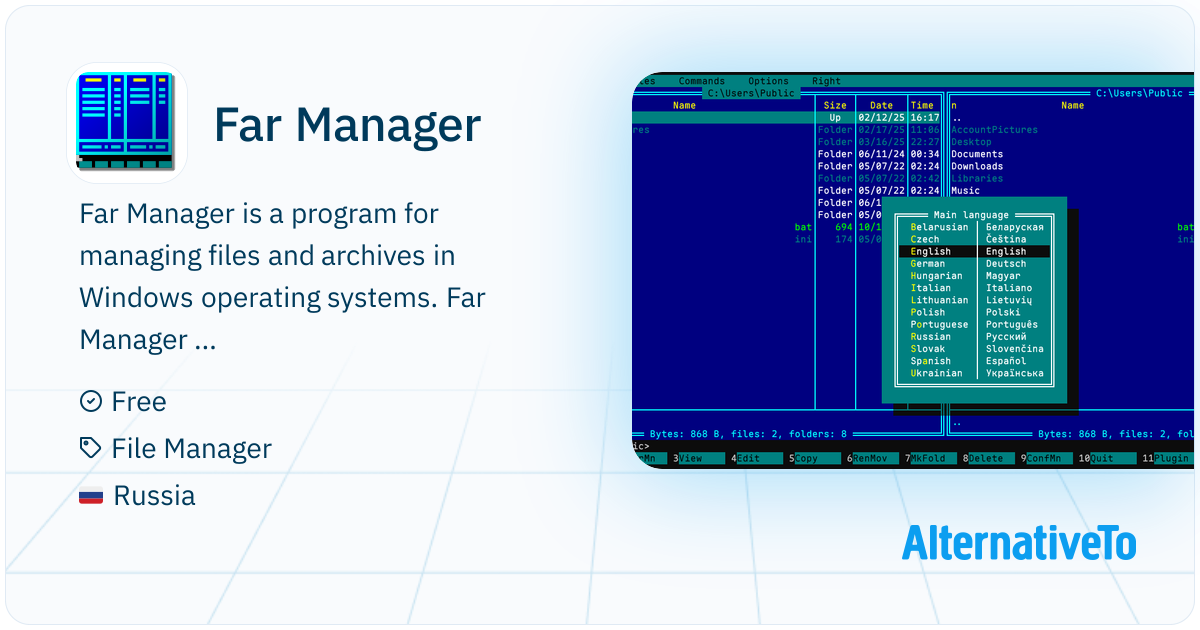 Far Manager: Program for managing files and | AlternativeTo