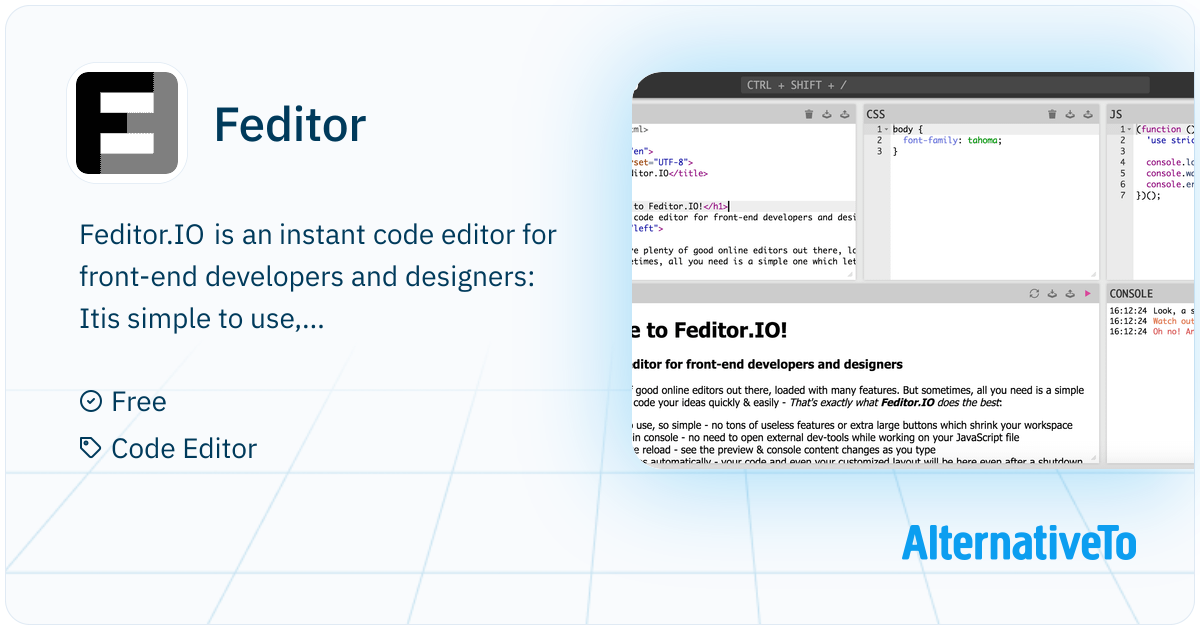 Ftc Code Editor Feditor: Instant Code Editor For Front-end Developers & Designers ...
